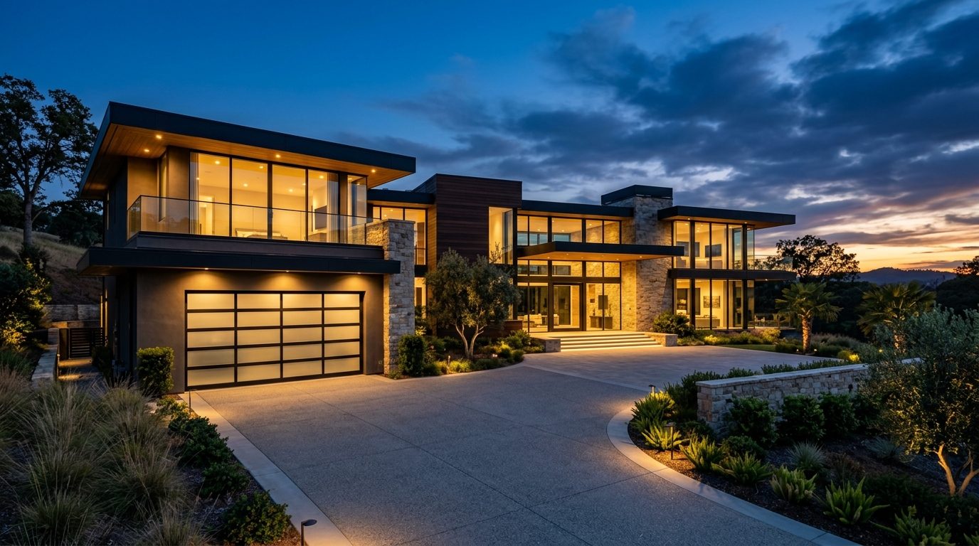 Arthur Simmons Garage Door Roller Repair Exterior Closed Garage Door at Twilight